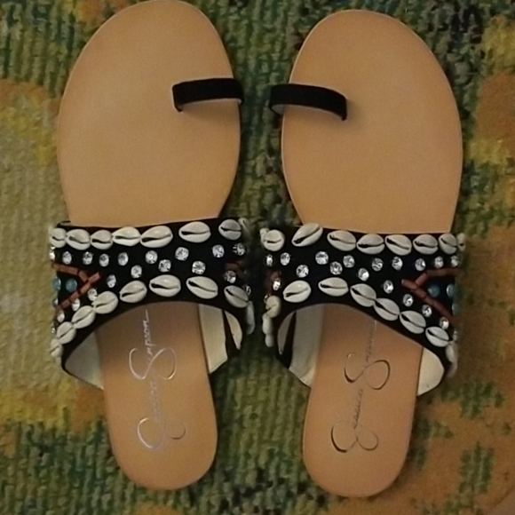 Abira JS Toe Thong Flat Sandals size 9.5 - Picture 1 of 5